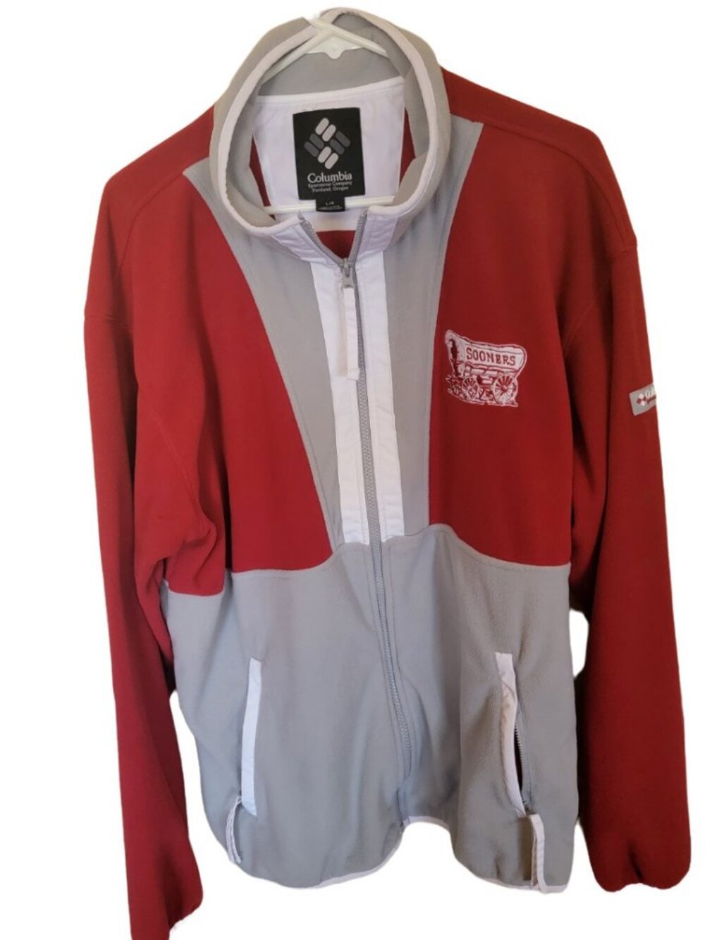 OU Oklahoma Sooners Columbia Men's NCAA Fleece Full Zip Jacket Large Lg
